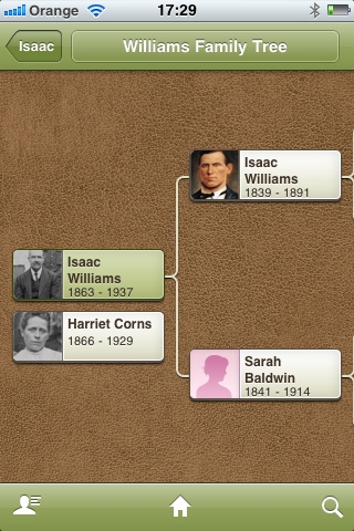 Screen shot from Ancestry app